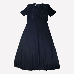 Cynthia Howie Jaggy Boutique Long Black Lined Dress Size 8